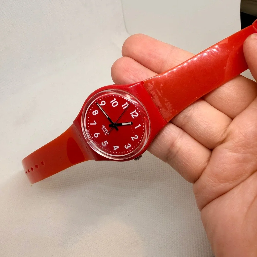 Swatch Originals Red Swiss Quartz Analog Watch Water Resistant need battery